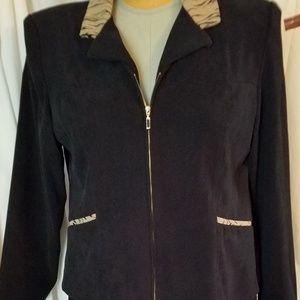 2 PC w/skirt faux animal- velvet zip up